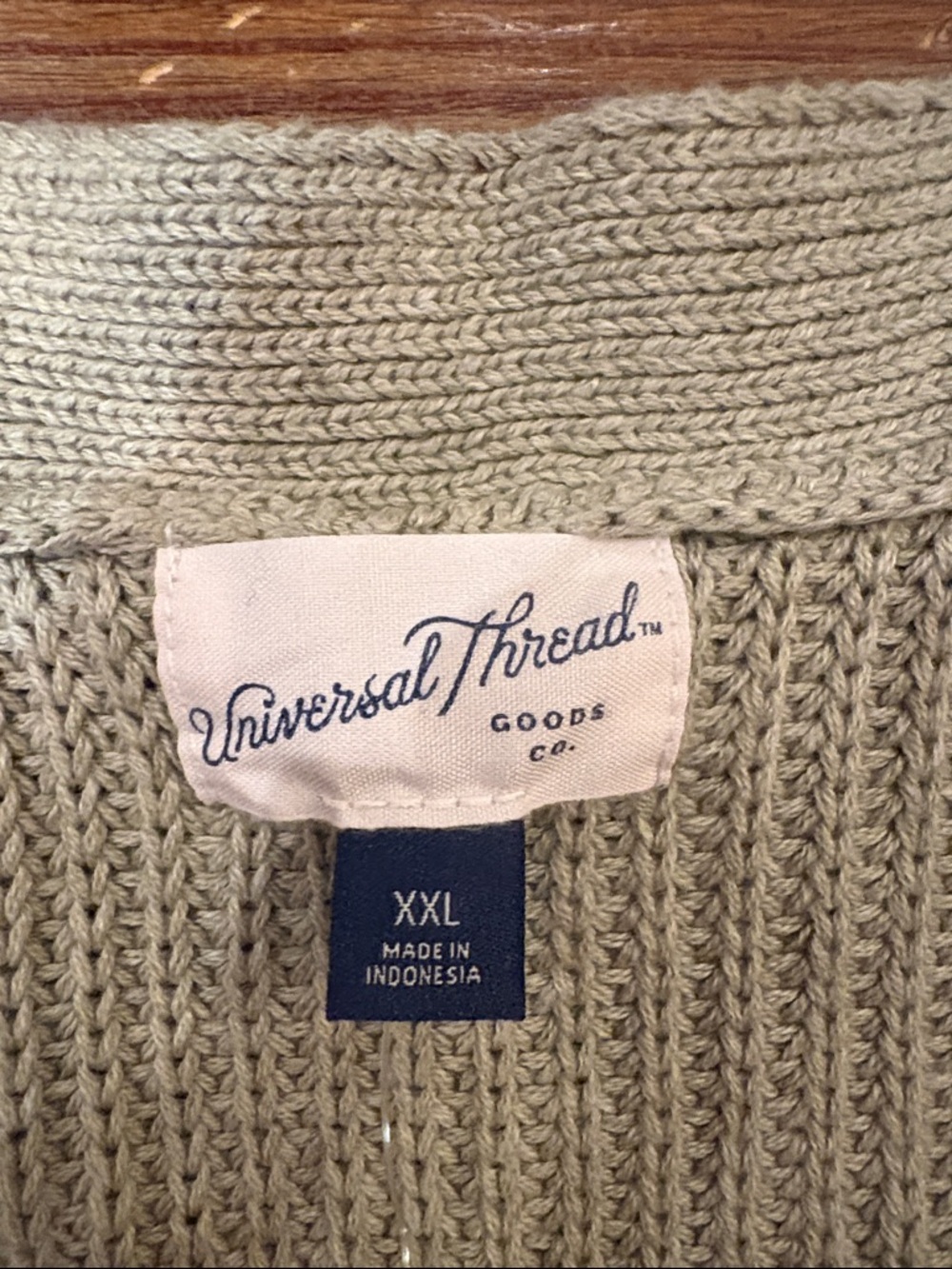 Universal Thread Light Olive Knit Button-Front Sweater Vest - Picture 2 of 4